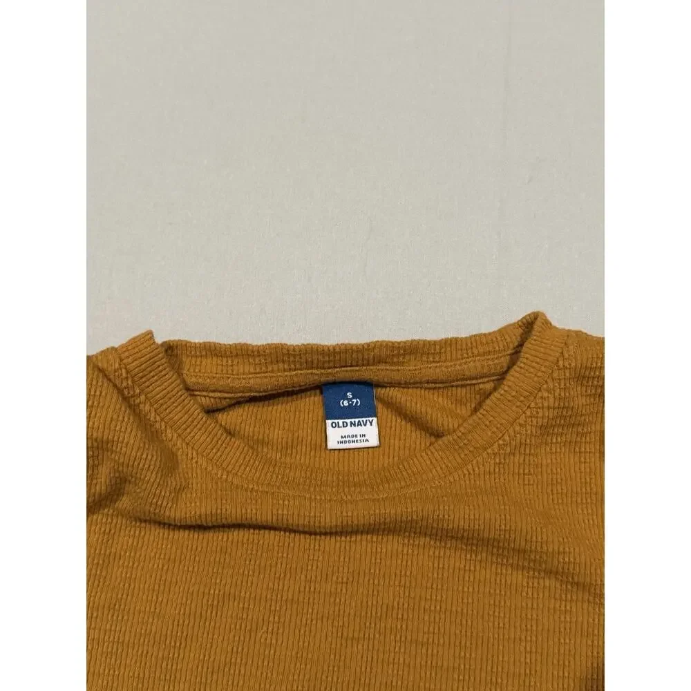 Old Navy Girls Size S (6-7) Short Sleeve Crew Neck Solid Brown Knit T-Shirt